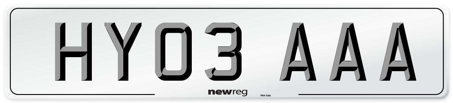 HY03 AAA Number Plate from New Reg